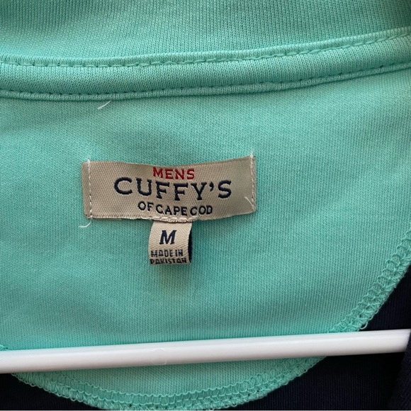 Cuffy’s of Cape Cod Pullover Navy with Green Lining Quarter Zip NWOT Medium - Picture 6 of 8